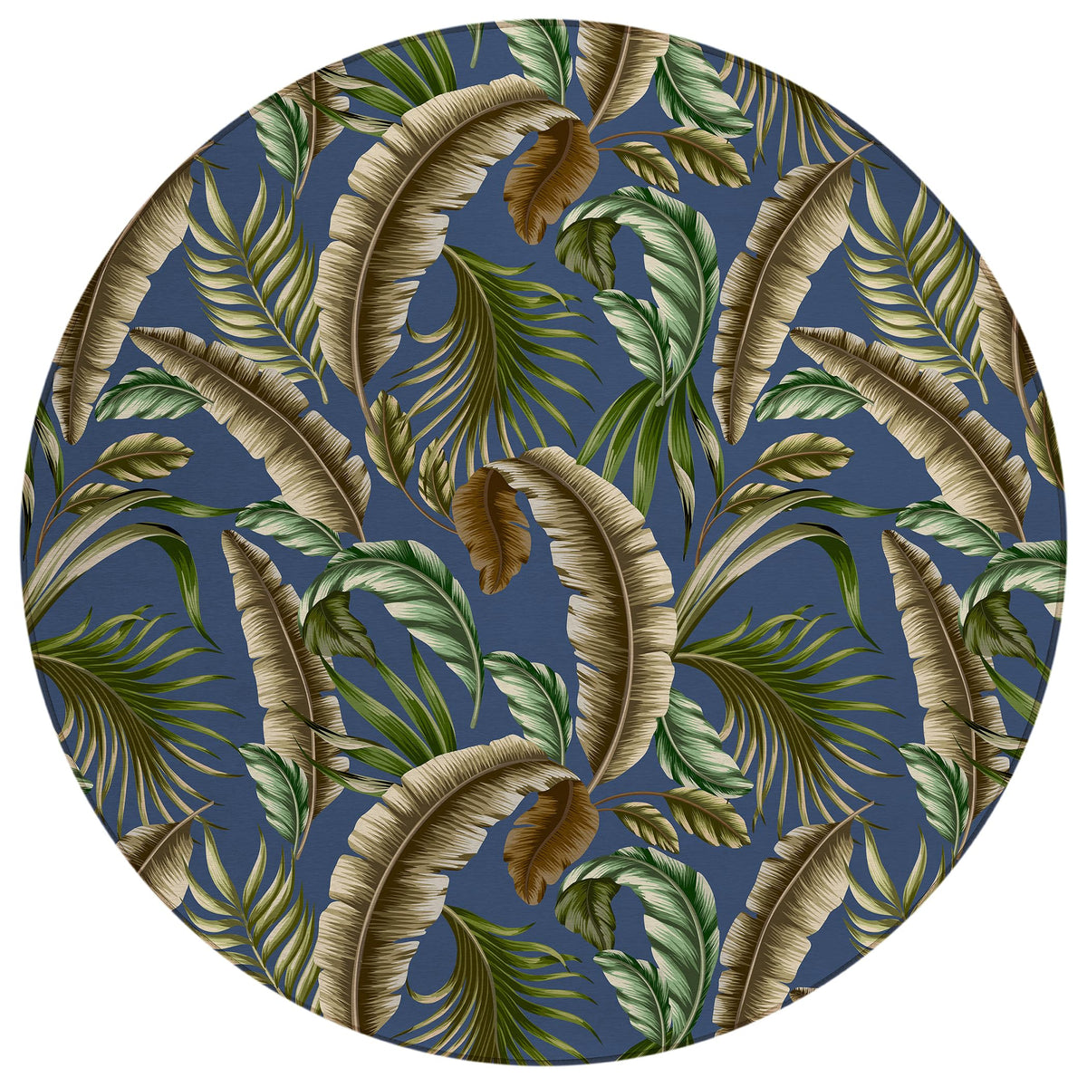 Dalyn Rugs Tropics Tc1 Blue 8' X 8' Indoor Outdoor Round Rug, Easy Clean, Machine Washable, Non Shedding, Bedroom, Living Room, Dining Room, Kitchen, Patio Rug