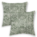 Betginy Boho Pillow Covers 18X18, Sage Green Cream Ethnic Design Outdoor Decorative Throw Pillows For Couch, Carpet Pattern Deco