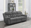 Coaster Bahrain Upholstered Modern Chenille Power Sofa in Charcoal