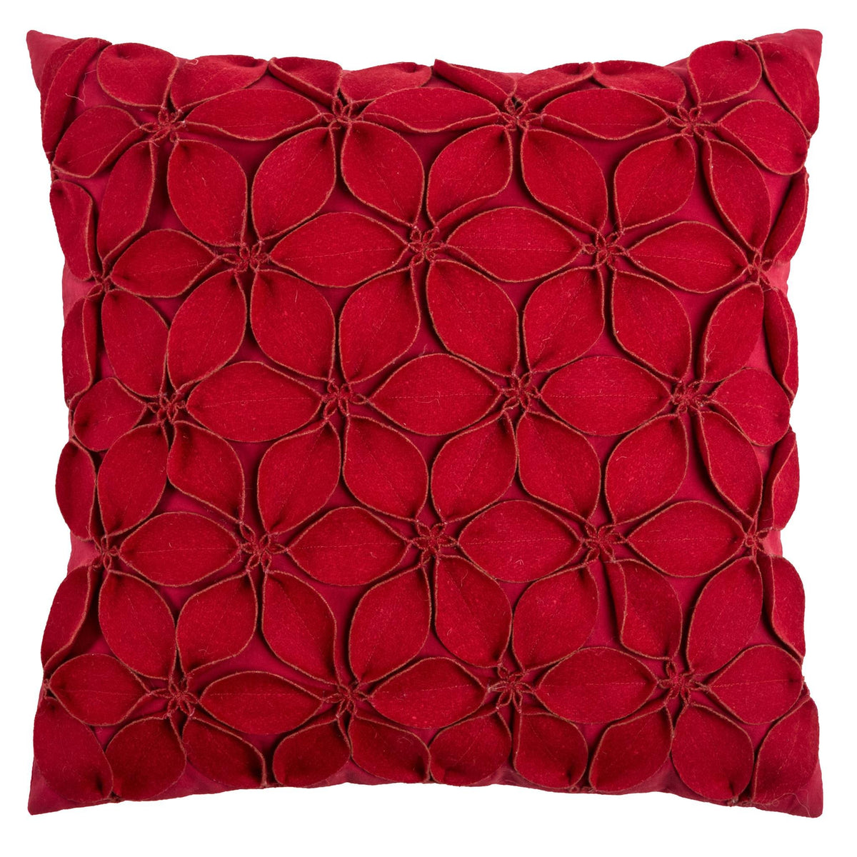 Pillow Cover With Hidden Zipper In Red And Red [Set of 2]