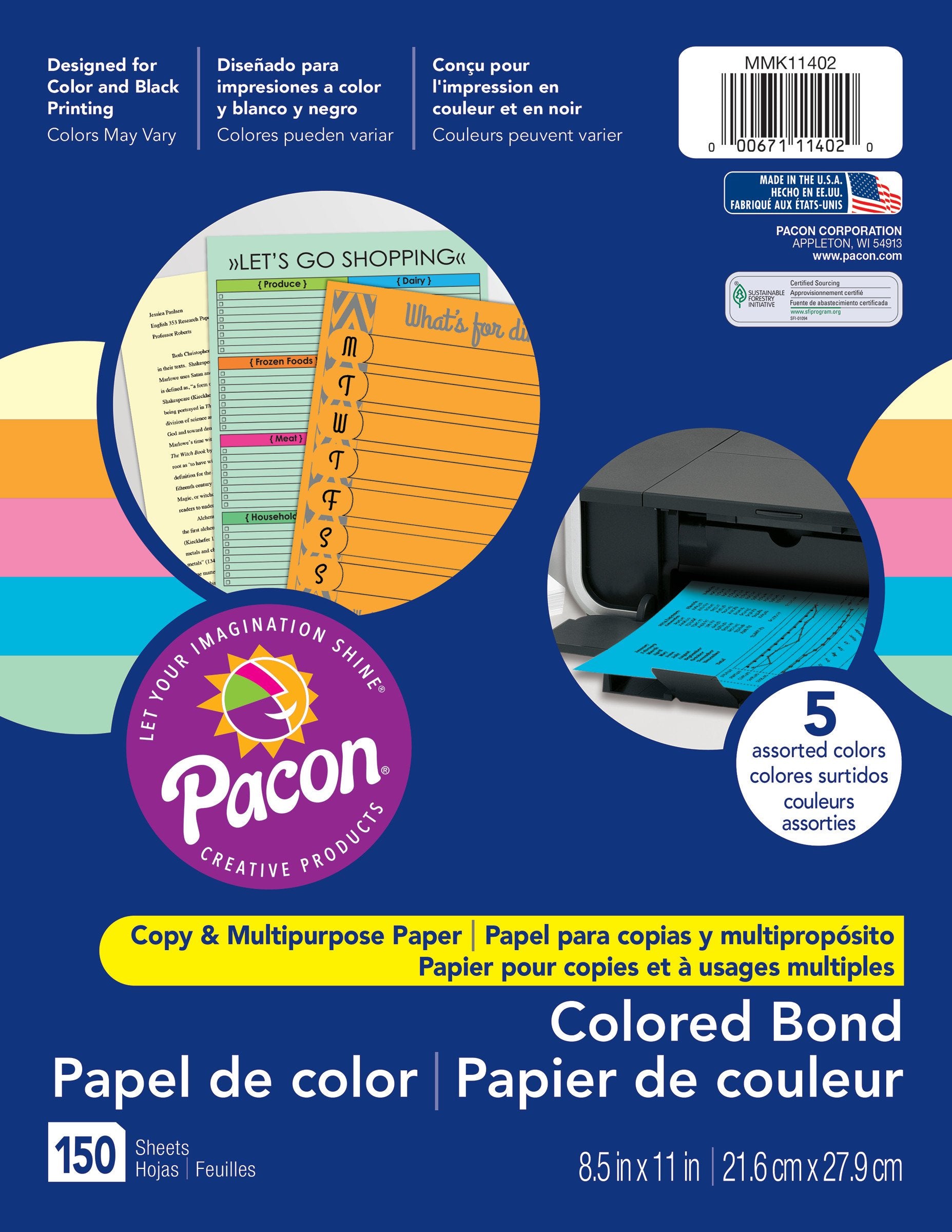 Office Paper 150 Sheets Asst Colors