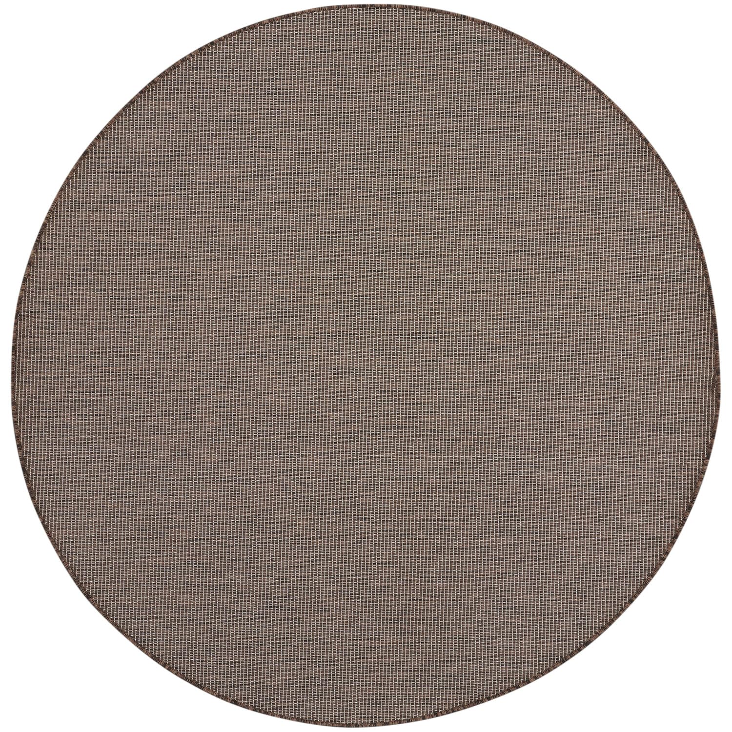 Nourison Positano Indoor/Outdoor Natural 6' X Round Area Rug, Easy Cleaning, Non Shedding, Bed Room, Living Room, Dining Room, Backyard, Deck, Patio (6 Round)