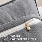 Miulee Pack Of 2 Grey Decorative Pillow Covers 22X22 Inch Soft Chenille Luxurious Couch Throw Pillows Farmhouse Cushion Covers Euro Shams With Elegant Design For Sofa Bedroom Living Room Home Decor