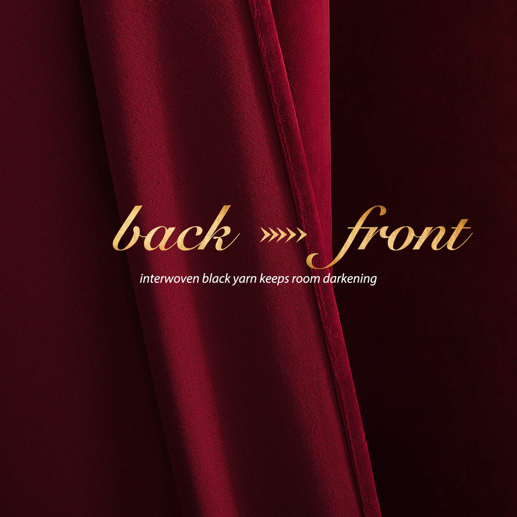 Nicetown Christmas Red Velvet Curtains And Drapes, Extra Long Elegant Wall Backdrop Drapes For Holiday Season Home Decoration (Set Of 2, Rod Pocket Design, 144 Inches Long)