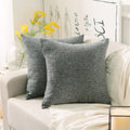 Home Brilliant Decorative Throw Pillow Covers Supersoft Striped Velvet Chenille Plush Cushion Cover For Couch, 18X18 Inch, (45X4