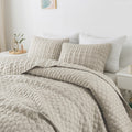 Wdcozy Light Beige Twin Size Quit Bedding Set With 1 Pillow Sham, Lightweight Soft Bedspread Coverlet, Thin Comforter Bed Cover