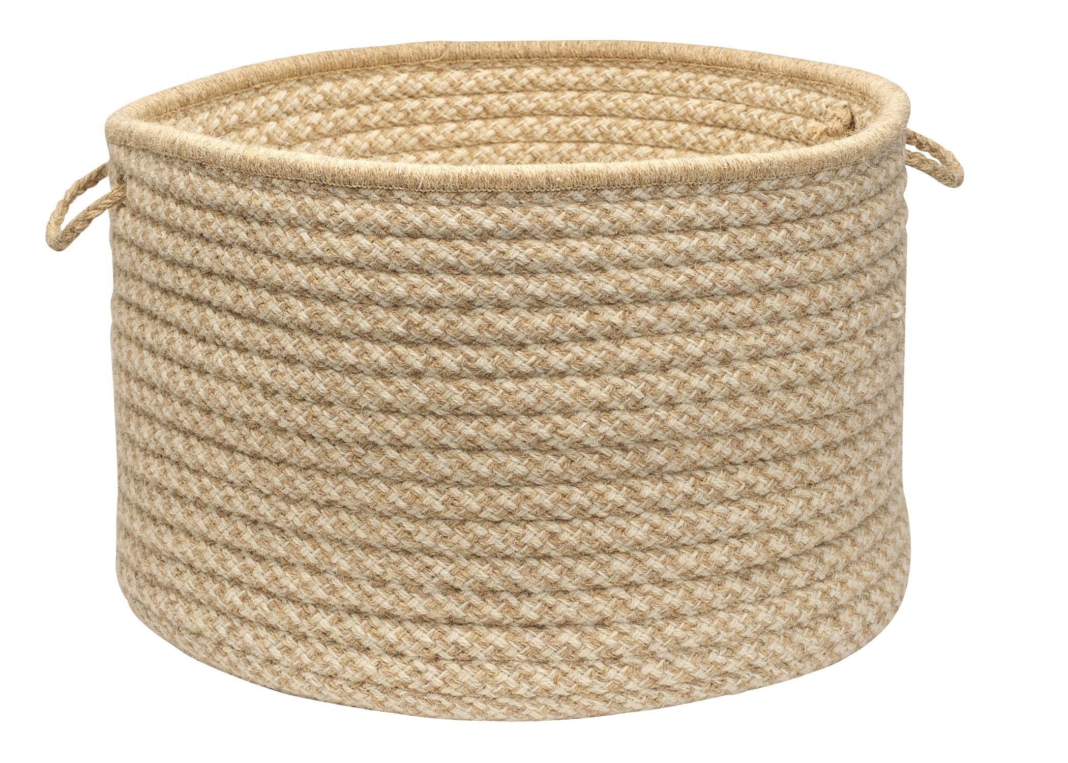 Colonial Mills Natural Wool Houndstooth Utility Basket, 24 By 14-Inch, Tea