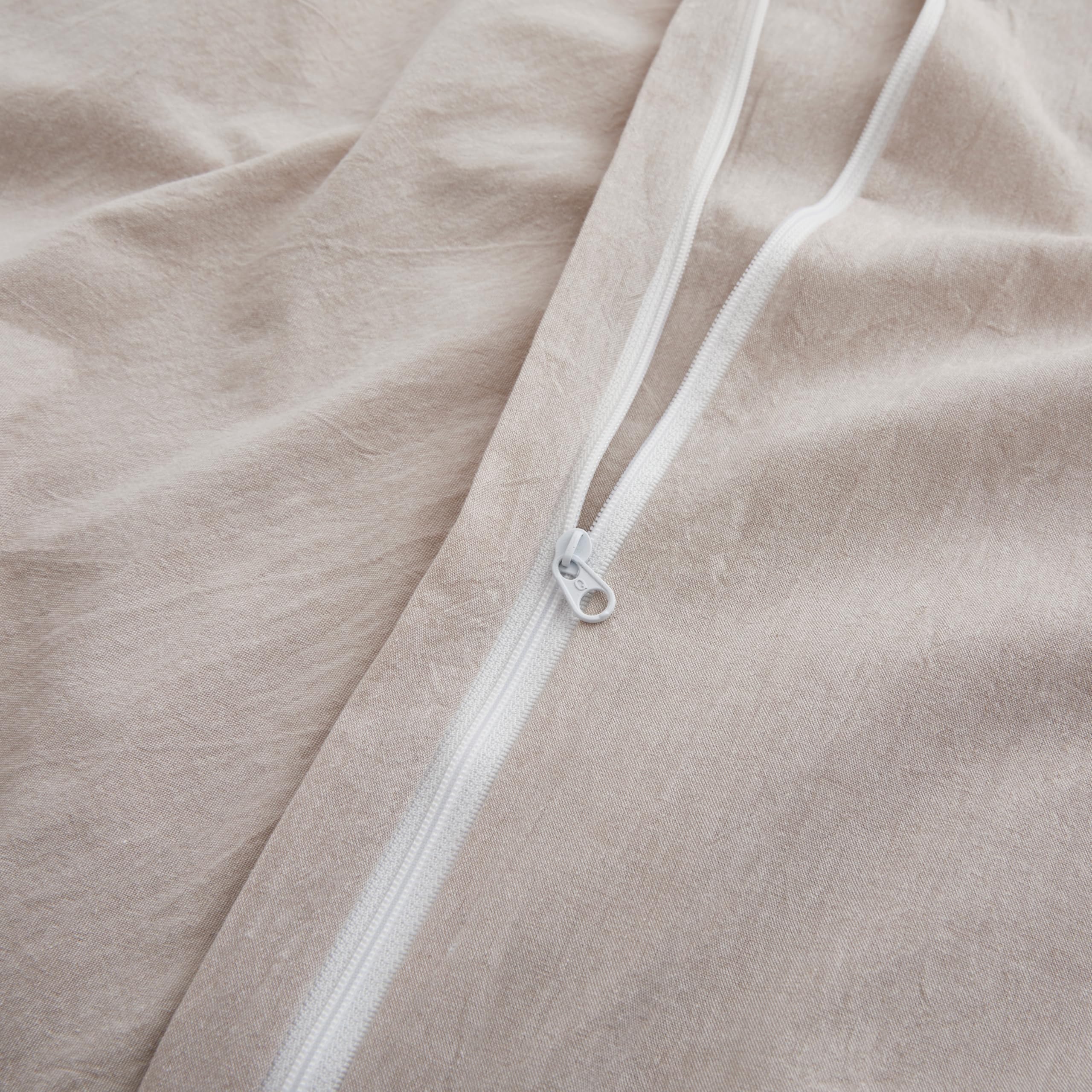 Lovque Linen Light Grey Duvet Cover Full Size, 100% Washed Cotton Linen Like Bedding Set With Zipper Closure (No Comforter), 80X