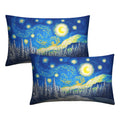Kwlegh Winter Pine Forest Pillow Covers Van Gogh Starry Night Lumbar Throw Pillow Covers Christmas Tree Pillowcase 12x20 Set of 