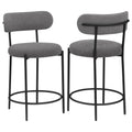 Coaster Home Furnishings Viola Boucle Upholstered Counter Chair Grey (Set of 2)
