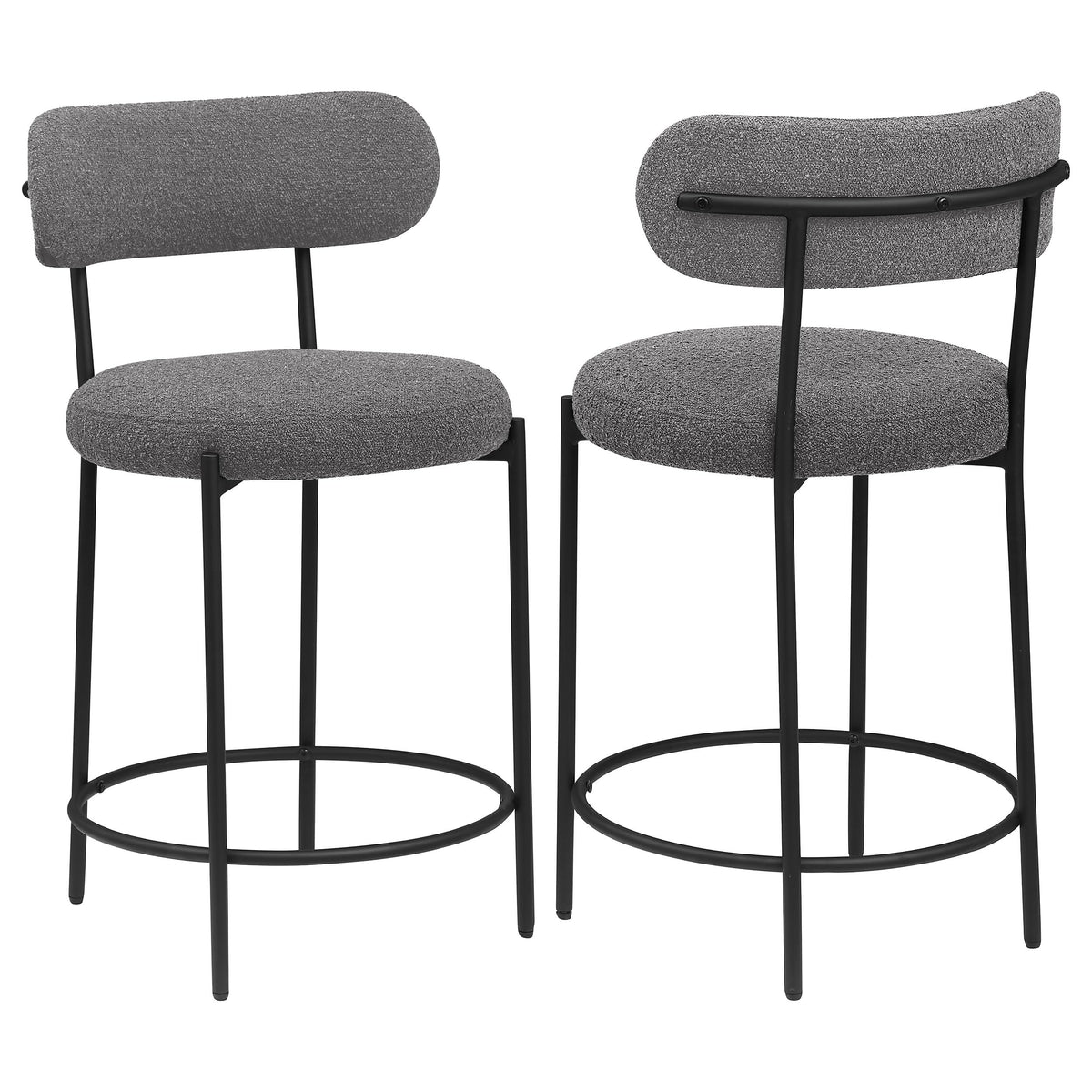 Coaster Home Furnishings Viola Boucle Upholstered Counter Chair Grey (Set of 2)