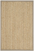Safavieh Natural Fiber Collection Accent Rug - 2 x 3, Natural & Grey, Border Herringbone Seagrass Design, Easy Care, Ideal for