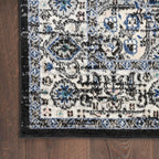 Nourison Passion Bohemian Black Ivory 2'2'' X 10' Area-Rug, Easy-Cleaning, Non Shedding, Bed Room, Living Room, Dining Room, Kit