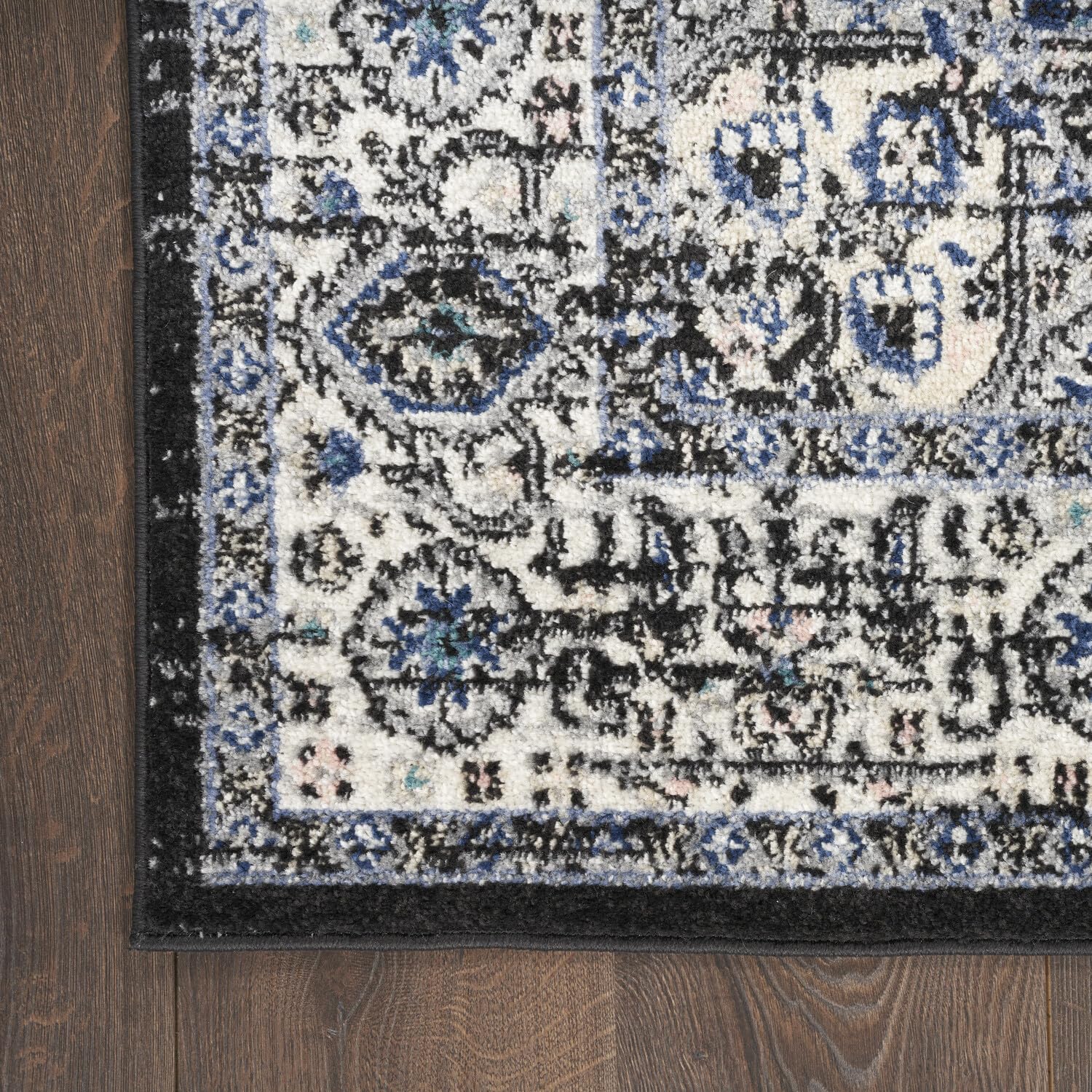 Nourison Passion Bohemian Black Ivory 2'2'' X 10' Area-Rug, Easy-Cleaning, Non Shedding, Bed Room, Living Room, Dining Room, Kit
