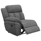 Coaster Bahrain Upholstered Modern Chenille Motion Loveseat Console in Charcoal