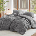 Comfort Spaces King Comforter Set Reversible Feather-Soft Plush Comforters For King Size Bed, All Season Diamond Quilted Microfi
