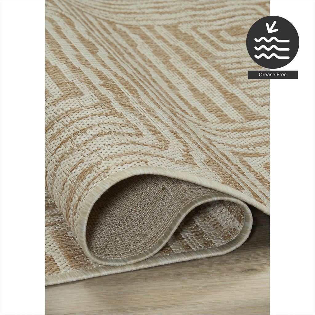 Fh Home Flat Woven Outdoor Rug - Waterproof, Easy To Clean, Stain Resistant - Premium Polypropylene Yarn - Modern Geometric - Pa