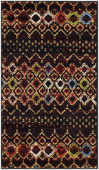 Safavieh Amsterdam Collection Accent Rug - 3' X 5', Black & Multi, Moroccan Boho Design, Non-Shedding & Easy Care, Ideal For Hig