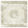 SAFAVIEH Tucson Collection Area Rug - 7 Square, Dark Sage/Ivory, Geometric Design, Machine Washable Indoor/Outdoor & Washable-I
