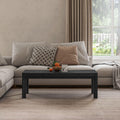 Ntc Flow Modern Wooden Rectangle Coffee Table With Hidden Drawer - Waterproof & Heat Resistant, Burnt Black