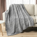 Pavilia Sherpa Throw Blanket For Couch Sofa, Heather Grey Fluffy Warm Plush Blanket For Twin Bed, Cozy Super Soft Lightweight Th