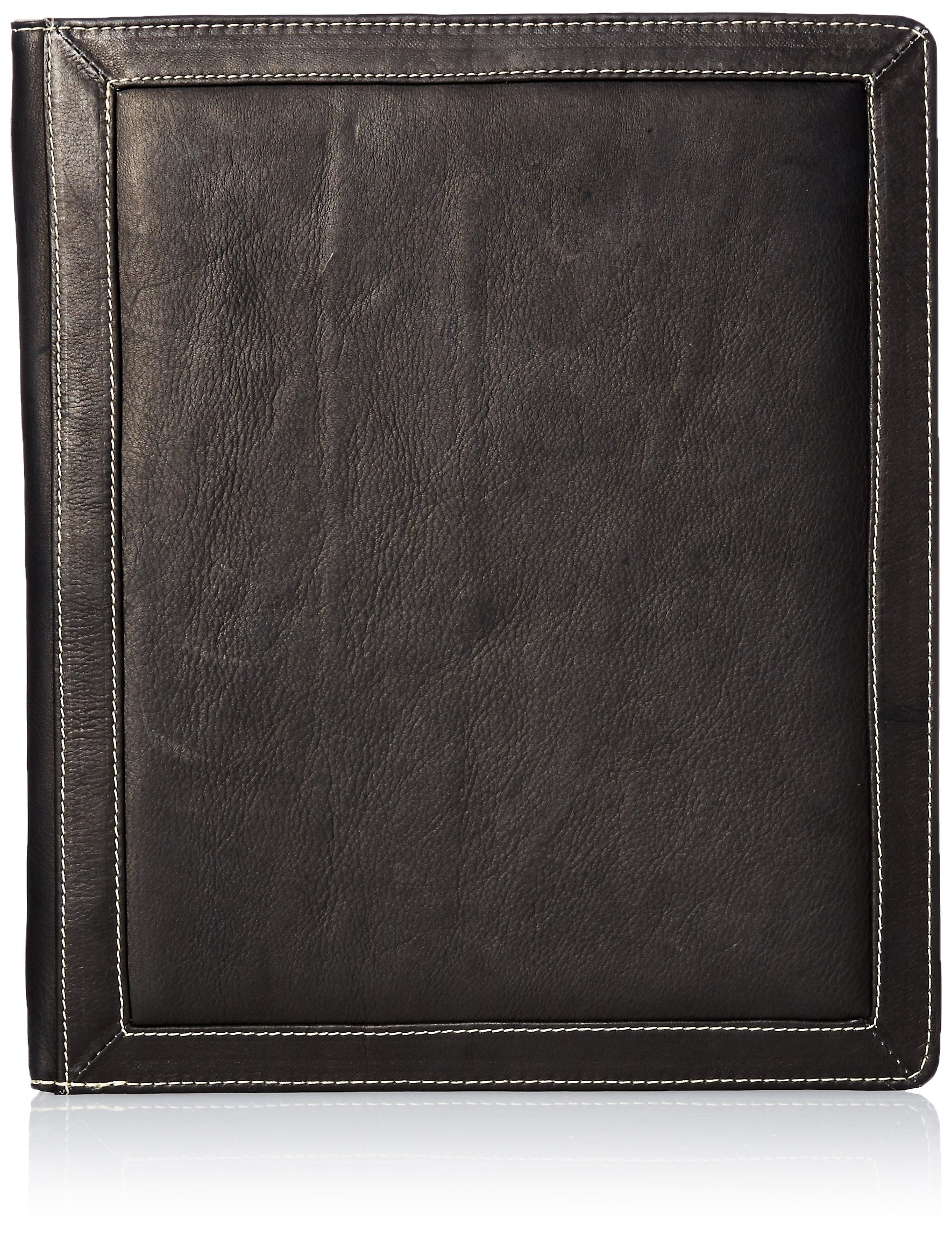 Piel Leather Three-Ring Binder Bl, Black, One Size