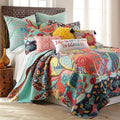 Levtex Home - Jules Quilt Set - King/Cal King Quilt (106X92In.) + Two King Pillow Shams (36X20In.) - Bohemian - Teal, Orange, Ye