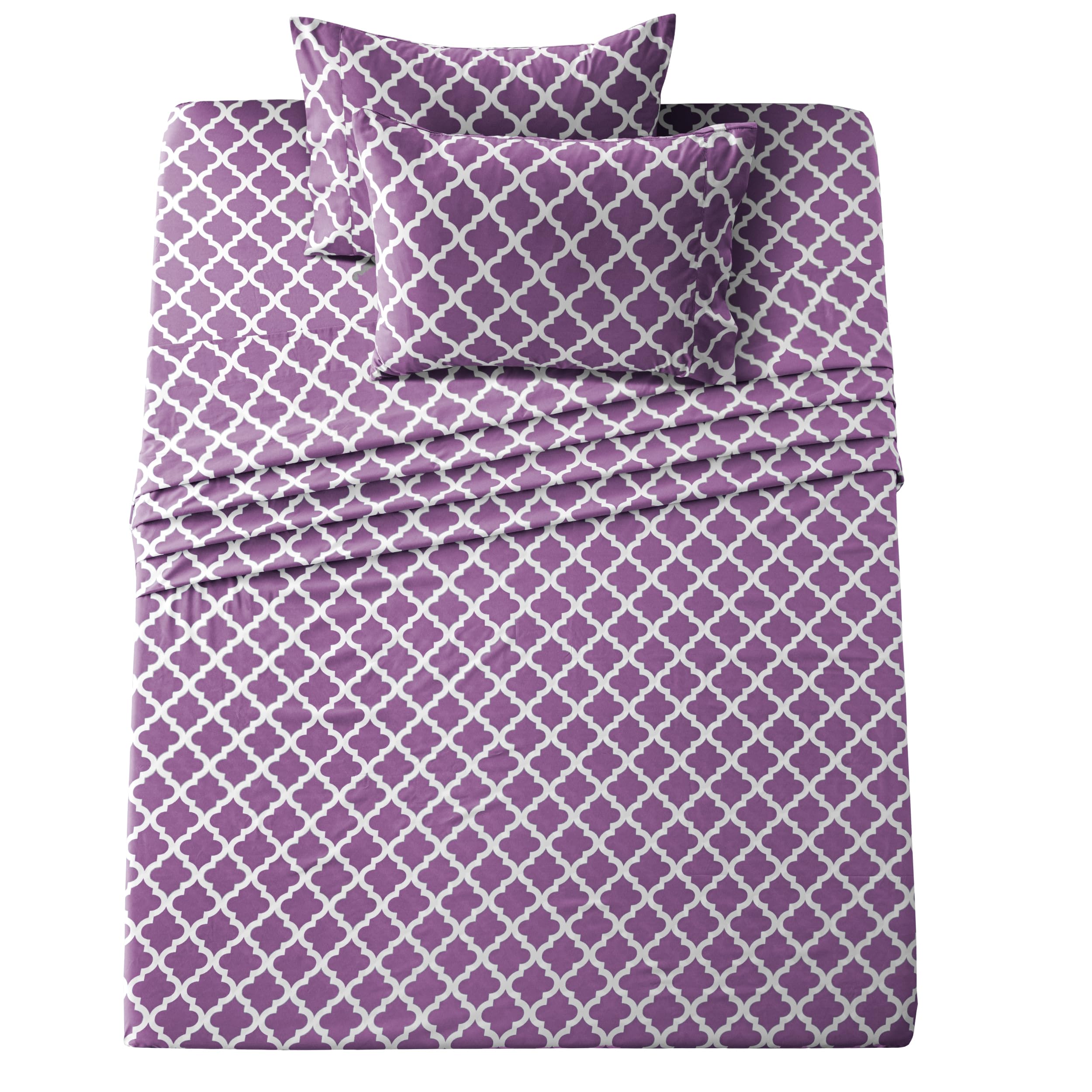 Lux Decor California King Sheet Sets, 4-Pc, Breathable Hotel Style Sheets, Microfiber Sheets Deep Pockets, Easy-Fit, Soft & Wrin