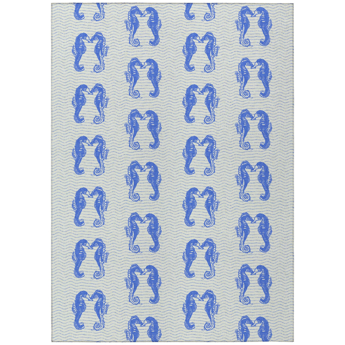 Addison Rugs Surfside Asr45 Blue 5' X 7'6&quot; Indoor Outdoor Rug, Easy Clean, Machine Washable, Non Shedding, Bedroom, Living Room, Dining Room, Kitchen, Patio Rug