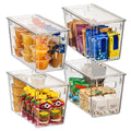 ClearSpace Modern Plastic Storage Bins with Lids - Perfect Kitchen Organization or Pantry Fridge Organizer, 4 Pack, 12.5  x 6  x