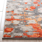 Safavieh Madison Collection Area Rug - 5'3'' X 7'6'', Grey & Orange, Boho Abstract Distressed Design, Non-Shedding & Easy Care,
