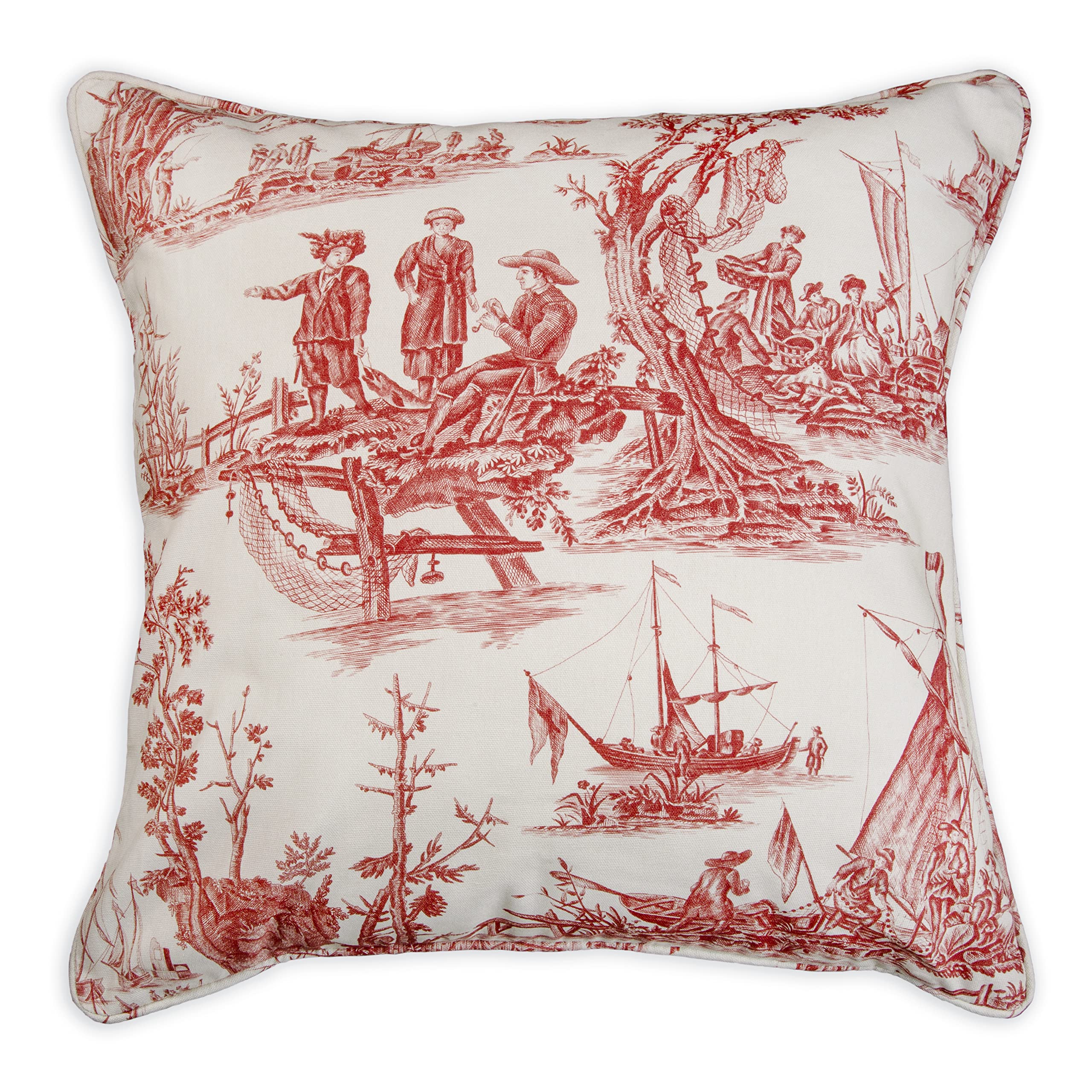 Maison D' Hermine Calais - Cardinal 100% Cotton Decorative Pillow Cover For Couch Sofa Cushion Covers Bedroom Home Living Room (