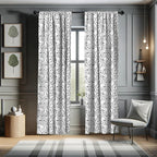 Ambesonne Black And White Curtains, Vintage Swirls Pattern With Monochrome Ornamental Old-Fashioned Design, Window Treatments 2