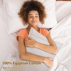 100% Egyptian Cotton Pillow Cases Set Of 2, Queen Size 400 Thread Count Cooling Pillowcases, Soft And Breathable Pillow Covers W