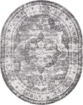 Unique Loom Sofia Collection Area Rug - Salle Garnier (7 10 x 10 Oval, Gray/ Ivory)