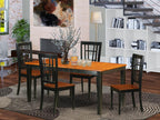 East West Furniture NICO5-BLK-W 5 Piece Dining Table Set for 4 Includes a Rectangle Kitchen Table with Butterfly Leaf and 4 Dining Room Chairs, 36x66 Inch, Black & Cherry