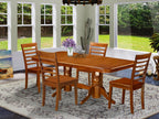East West Furniture NAML5-SBR-W 5 Piece Modern Dining Table Set Includes a Rectangle Wooden Table with Butterfly Leaf and 4 Kitchen Dining Chairs, 40x78 Inch, Saddle Brown