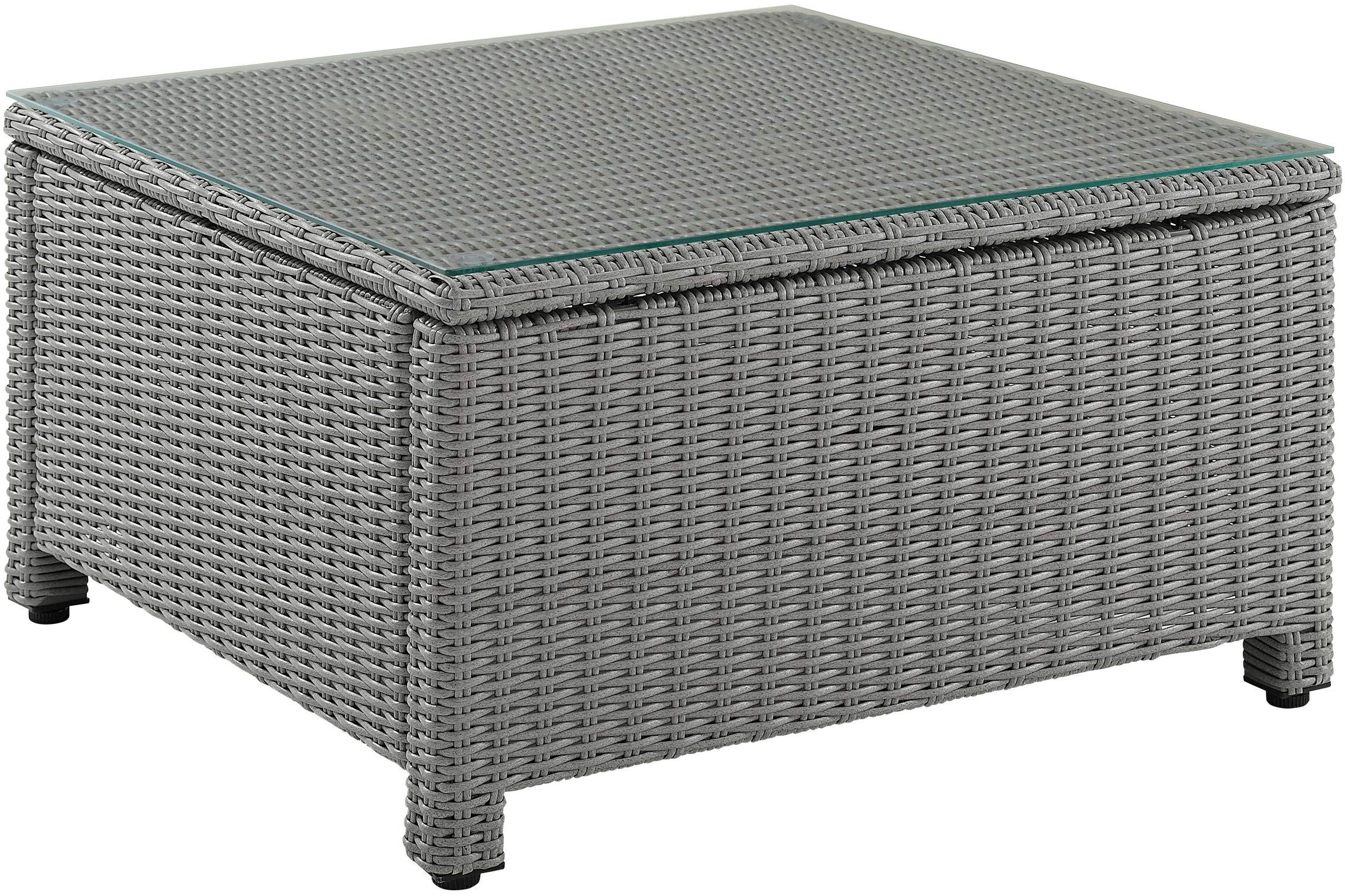 Crosley Furniture Bradenton All Weather Rattan Wicker Outdoor Sectional Coffee Table For Patio, Deck, Porch, Gray