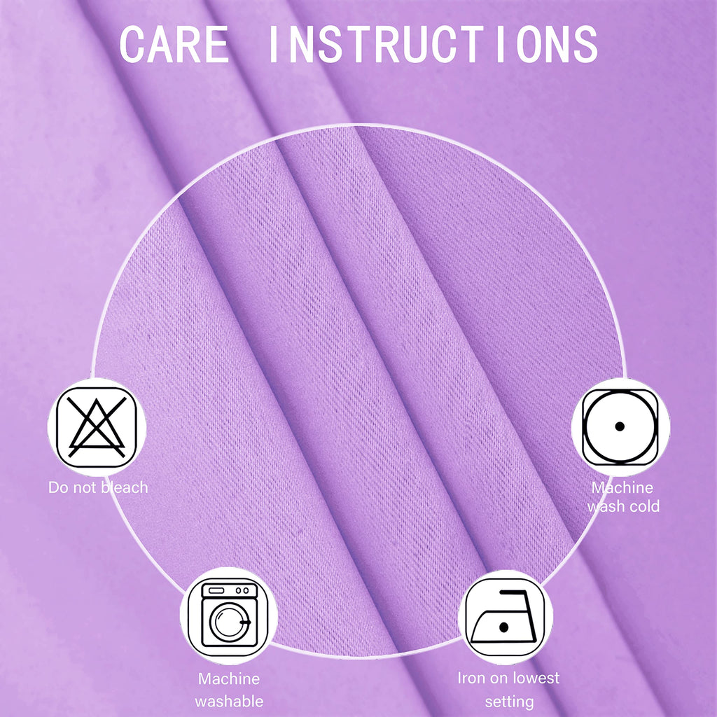 Lemomo 100% Blackout Curtains 52 X 63 Inch/Lavender Curtains 2 Panels With Black Lining Room Darkening Thermal Insulated Bedroom
