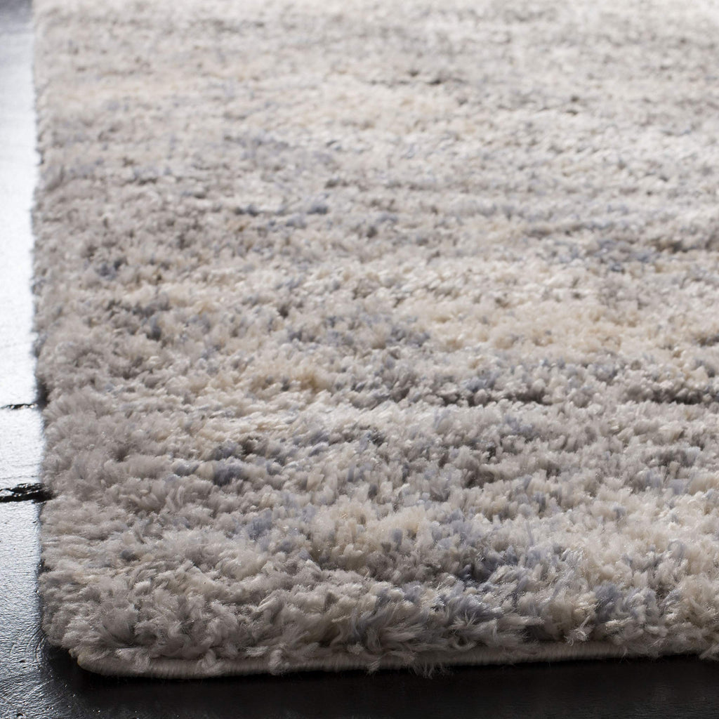 Safavieh Berber Shag Collection 2' X 16' Grey / Cream Ber219G Modern Abstract Non-Shedding Living Room Bedroom Dining Room Entry