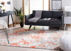 Safavieh Madison Collection Accent Rug - 4' X 6', Grey & Orange, Boho Abstract Distressed Design, Non-Shedding & Easy Care, Idea