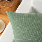 Kevin Textile Set Of 2 Sage Green Pillow Covers 18 X 18 Inch Spring Farmhouse Boho Decorative Throw Pillow Covers Linen Cushion Covers For Sofa Couch Décor