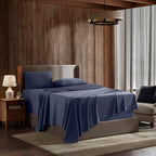 Nestl Full Size Sheet Sets - 4 Piece Full Size Sheets, Deep Pocket, Hotel Luxury, Extra Soft, Breathable And Cooling, Navy Blue Bed Sheets For Full Size Mattress