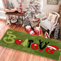 ELDONE Christmas Believe Runner Rug W/Snowflake Reindeer, Cute Christmas Rug Non-Slip for Winter Holiday Decorations, Funny Chri
