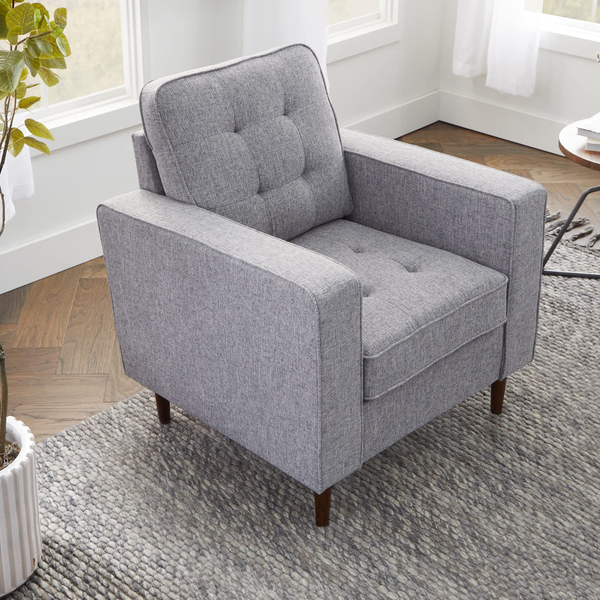 Edenbrook Lynnwood Upholstered Accent Chair - Living Room Furniture - Office - Bedroom - Mid-Century Modern Design - Armchair -