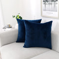 Nini All Decorative Throw Pillow Covers Velvet Dark Blue Cover 16X16 Inch Pack Of 2 Navy Blue Cushion Covers Soft For Couch Sofa