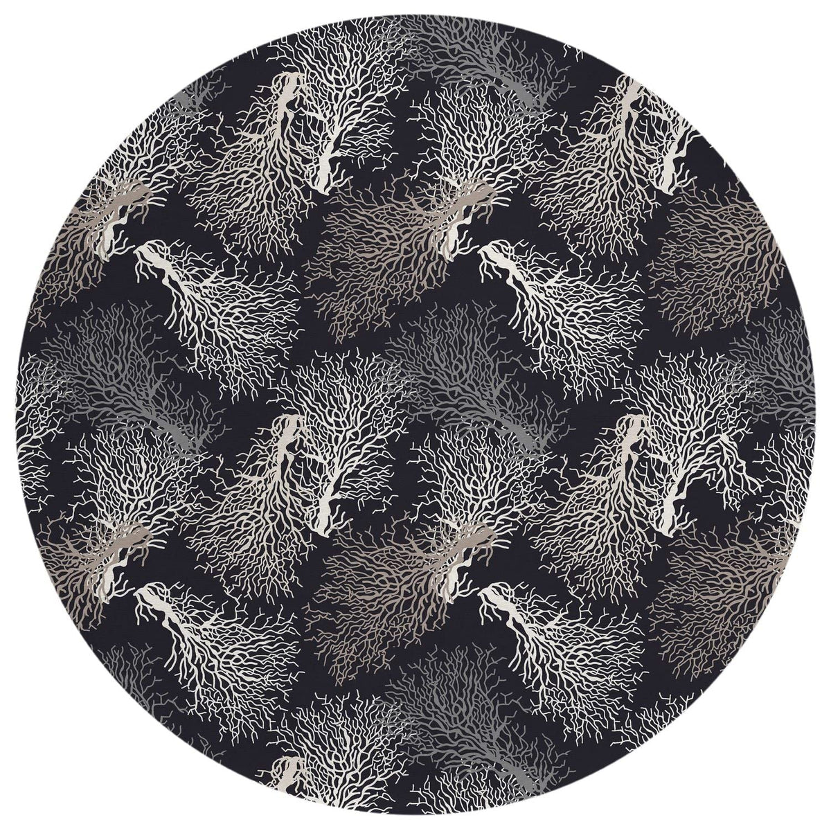Seabreeze Sz3 Black Coastal Rug Round 8' X 8'