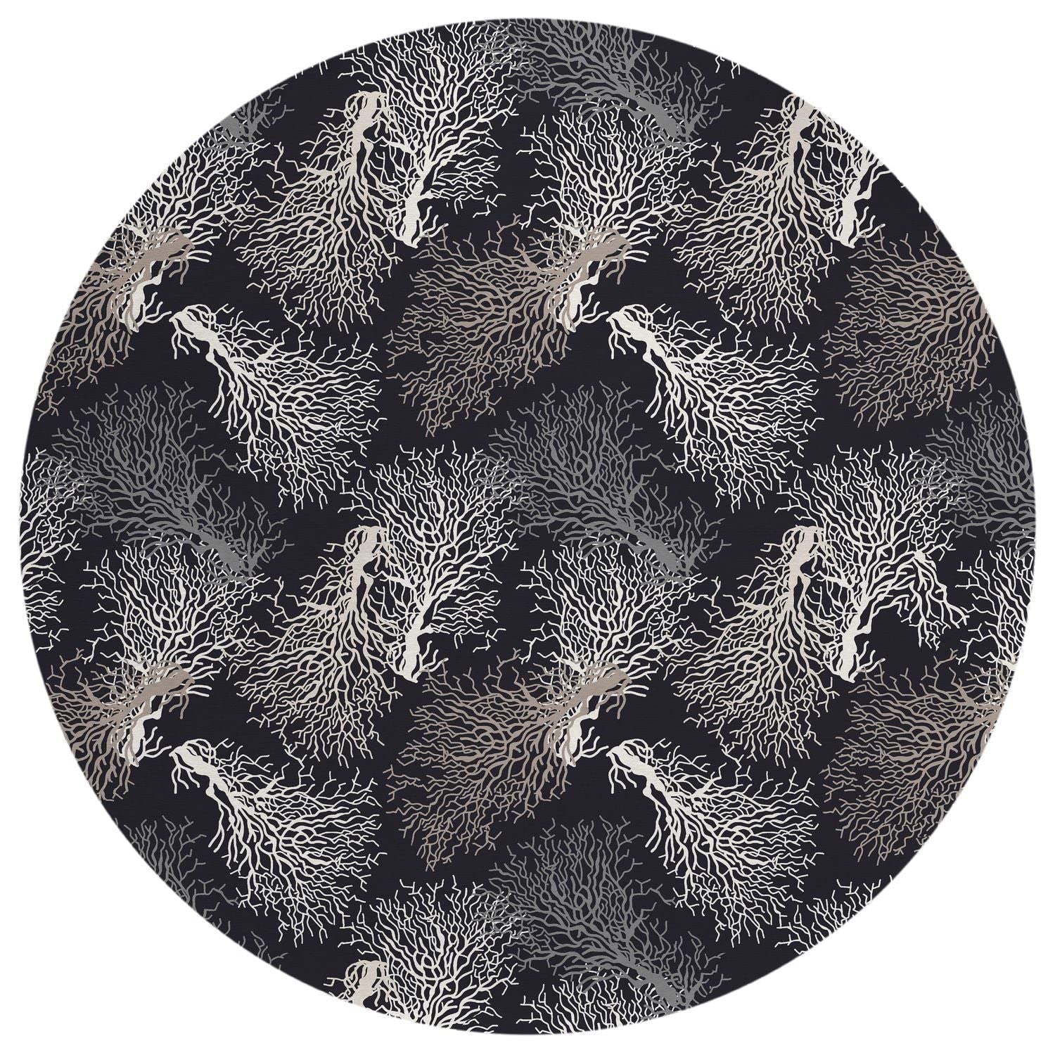 Seabreeze Sz3 Black Coastal Rug Round 8' X 8'
