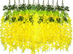 AITISOR 24 Pack Artificial Fake Wisteria Vine Ratta (3.75 Feet) Hanging Garland Silk Flowers String Home Party Wedding Decor (Ye