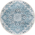 Marbella Mb3 Blue Traditional Rug Round 4' X 4'